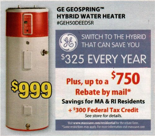 Buy A 999 Water Heater Get 1050 Back