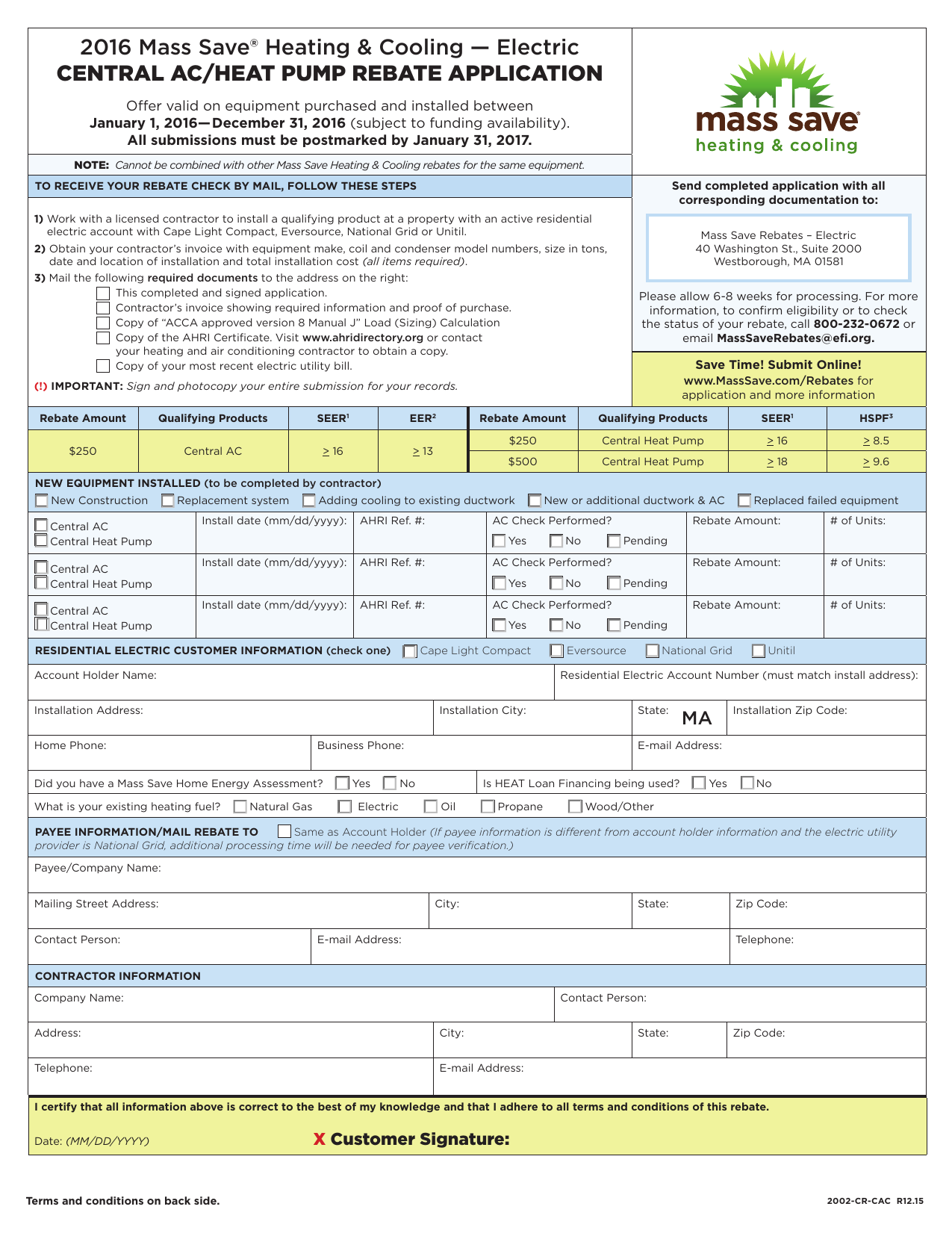 Mass Save Air Conditioner Rebate